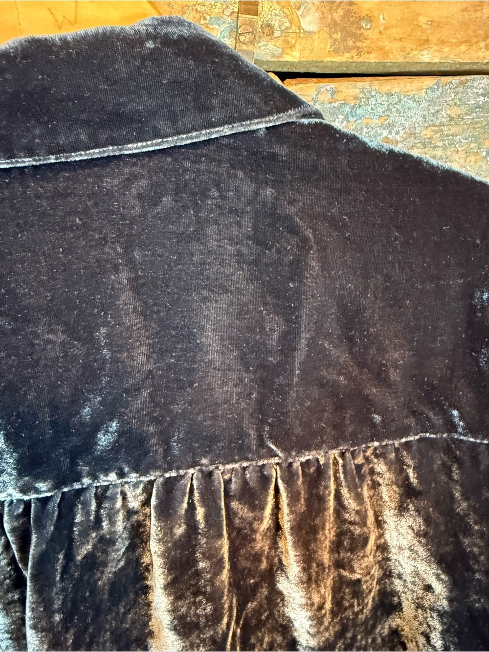 Velvet charcoal blouse - Picture 5 of 7